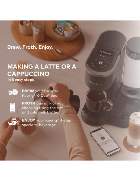 Cafetera Keurig K-Café SMART con BrewID, Negra, 1 Porción