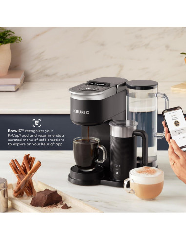Cafetera Keurig K-Café SMART con BrewID, Negra, 1 Porción