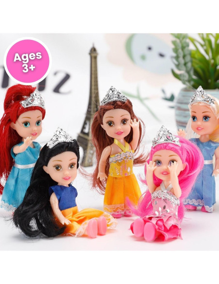 Set de 12 Muñecas Princesa Real Liberty Imports 12.7 cm