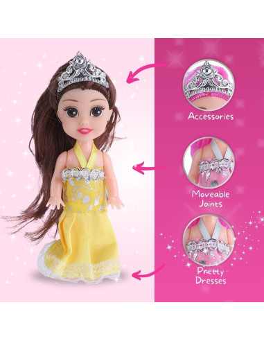 Set de 12 Muñecas Princesa Real Liberty Imports 12.7 cm