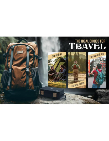 Estuche Humidor de Cigarros Fire Starter Negro 21.5x14x7.5cm