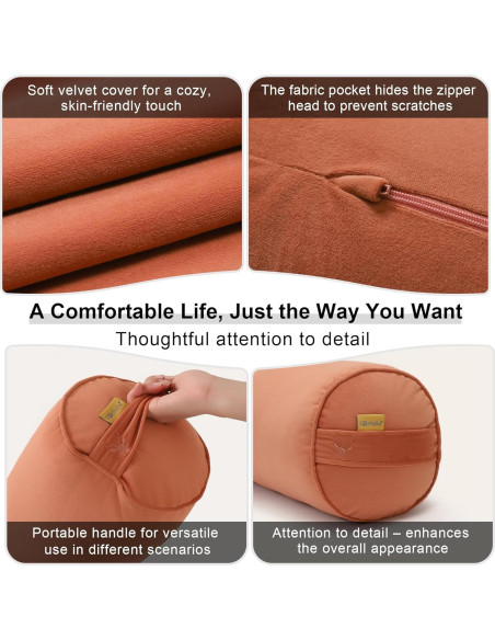 Cojín Corporal Ailuteie 99 cm Naranja Ámbar Soporte Lumbar