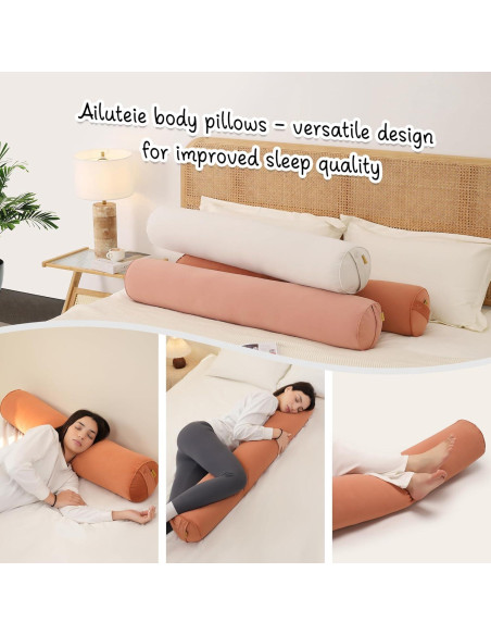 Cojín Corporal Ailuteie 99 cm Naranja Ámbar Soporte Lumbar