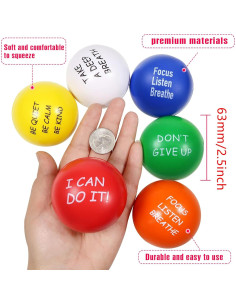Pelotas de Estrés TOAOB Paquete de 6 Coloridas 6.35 cm 2