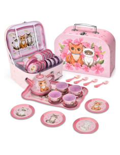 Juego de Té Temático de Gato Lajeje - 19 Piezas para Niñas