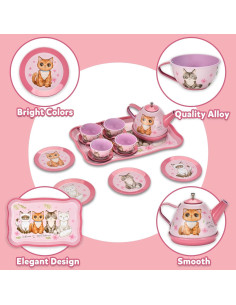 Juego de Té Temático de Gato Lajeje - 19 Piezas para Niñas 2