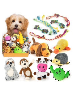 Paquete de 12 Juguetes para Cachorros Legend Sandy - Sonido y Cuerda