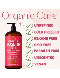 Aceite de Rosa Mosqueta Orgánico 473 ml - Puro y Prensado en Frío 2