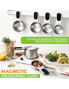 Tazas de Medir Magnéticas Spring Chef - Acero Inoxidable, 7 Piezas 2