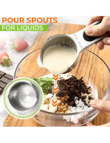 Tazas de Medir Magnéticas Spring Chef - Acero Inoxidable, 7 Piezas