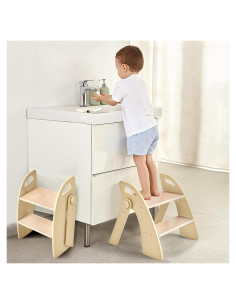 Escalera Plegable de 2 Pasos Joothlin para Niños Antideslizante