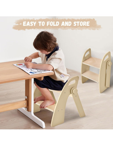 Escalera Plegable de 2 Pasos Joothlin para Niños Antideslizante