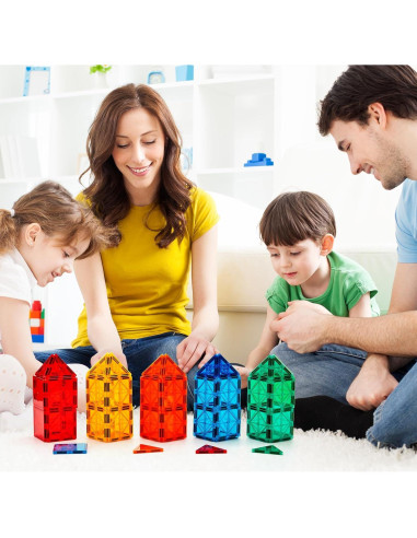 Conjunto de Bloques Magnéticos FNJO 52 PCS Juguetes STEM