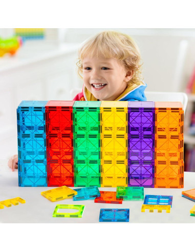 Conjunto de Bloques Magnéticos FNJO 52 PCS Juguetes STEM