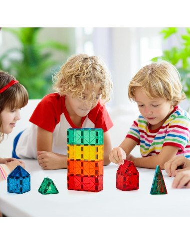 Conjunto de Bloques Magnéticos FNJO 52 PCS Juguetes STEM