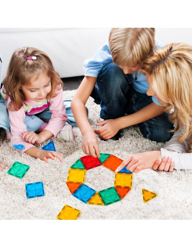 Conjunto de Bloques Magnéticos FNJO 52 PCS Juguetes STEM