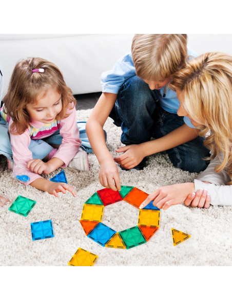 Conjunto de Bloques Magnéticos FNJO 52 PCS Juguetes STEM