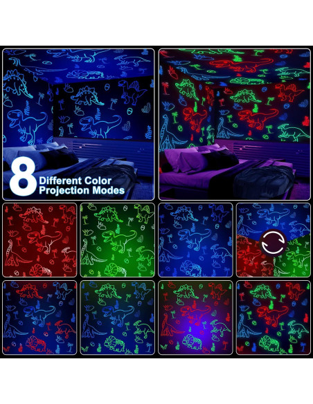 Proyector de Luz Nocturna Dinosaurio YACHANCE con Control Remoto
