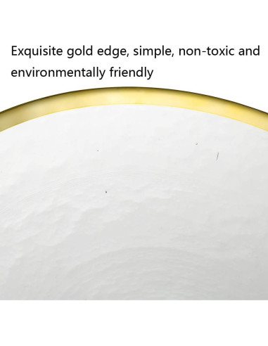 Juego de Platos de Carga NUPTIO 2PCS Vidrio Transparente Dorado