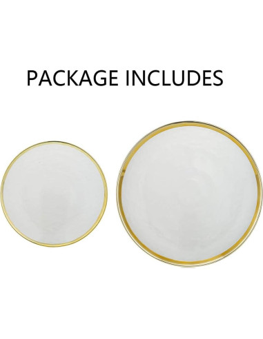 Juego de Platos de Carga NUPTIO 2PCS Vidrio Transparente Dorado