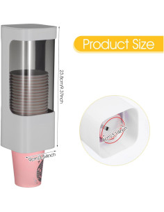 Dispensador de Vasos Molain de Pared para Vasos Desechables 3-5oz 2