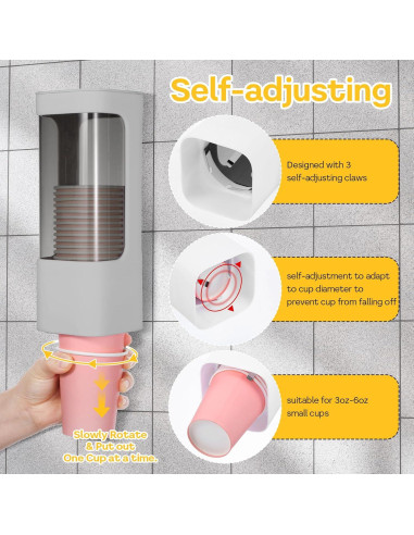 Dispensador de Vasos Molain de Pared para Vasos Desechables 3-5oz