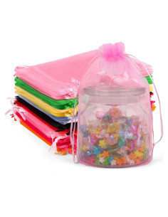 Paquete de 50 Bolsas de Organza ANZNKU 16.5x22.9 cm Asortidas