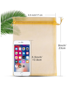 Paquete de 50 Bolsas de Organza ANZNKU 16.5x22.9 cm Asortidas 2