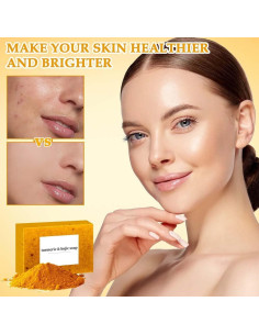 Jabón Natural de Limón y Cúrcuma CARXING - 3 Piezas 2