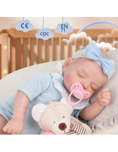 Muñeca Reborn Jirachi 45.72 cm con Cuerpo Suave y Set de Alimentación 2