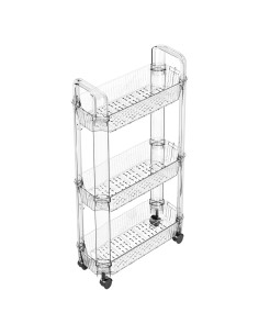 Carro Rodante de Almacenamiento Yieach 3 Niveles Transparente