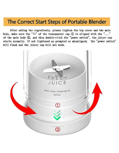 Licuadora portátil South Area PSB-002 recargable USB 350ml Rosa