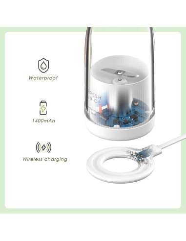 Licuadora portátil South Area PSB-002 recargable USB 350ml Rosa