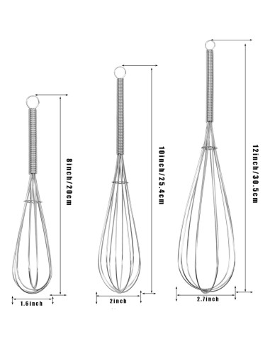 Mini Batidor Digead 20.32cm Acero Inoxidable Ergonomico