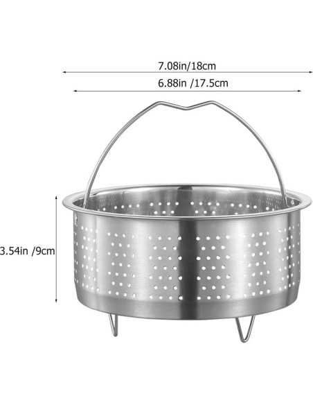 Cesta de Vapor de Acero Inoxidable UPKOCH 17.5 cm para Cocina