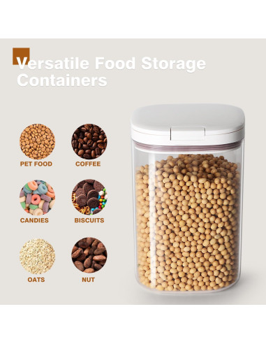 Contenedor de Almacenamiento de Cereal 1.7L LMK, Blanco