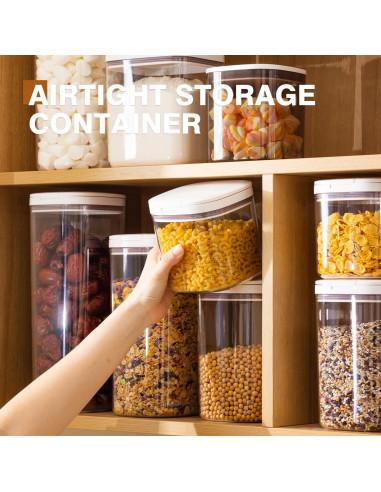 Contenedor de Almacenamiento de Cereal 1.7L LMK, Blanco