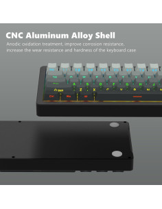 Teclado Mecánico Womier SK71 75% Inalámbrico RGB Negro 2