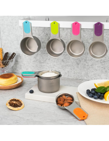 Juego de Tazas Medidoras Magnéticas 5PCS Minteem Acero Inoxidable