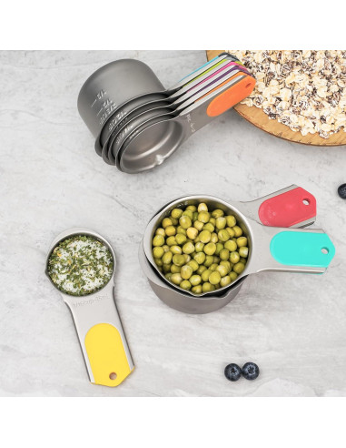 Juego de Tazas Medidoras Magnéticas 5PCS Minteem Acero Inoxidable