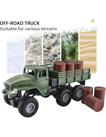 Camión Militar RC GoolRC 1:16 6WD Todo Terreno con 2 Baterías