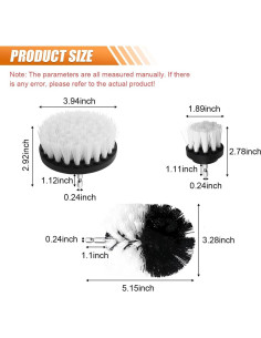 Juego de Cepillos de Detalle para Automóviles BDZMC 3 Piezas 2