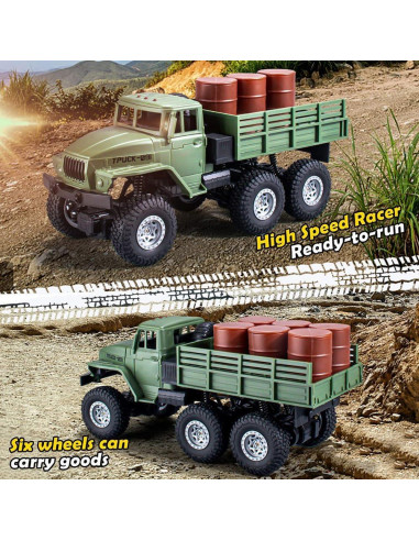 Camión Militar RC GoolRC 1:16 6WD Todo Terreno con 2 Baterías