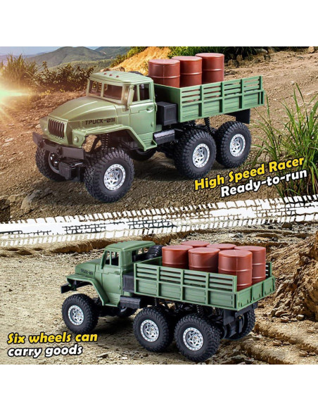 Camión Militar RC GoolRC 1:16 6WD Todo Terreno con 2 Baterías