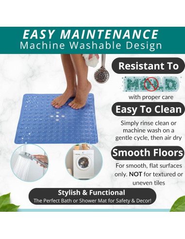 Alfombrilla de Ducha Antideslizante ENKOSI 53x53 cm Azul Aqua