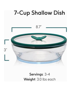 Plato Grande de Vidrio Borosilicato Anyday 1.66L Hermético 2