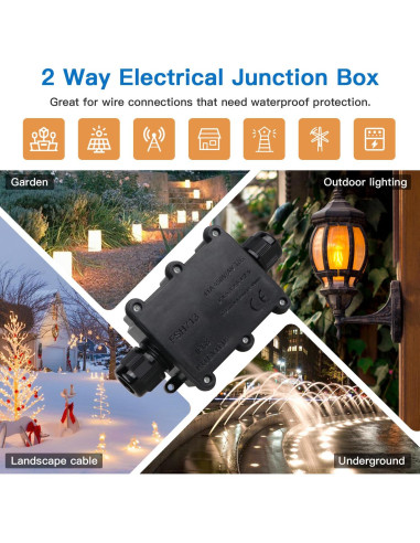 Caja de Conexiones Exterior Impermeable IP68 Helunsi - Negra