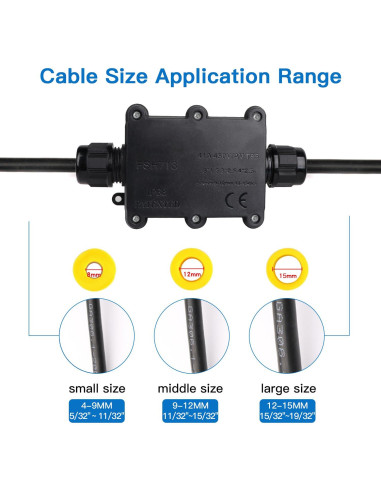 Caja de Conexiones Exterior Impermeable IP68 Helunsi - Negra