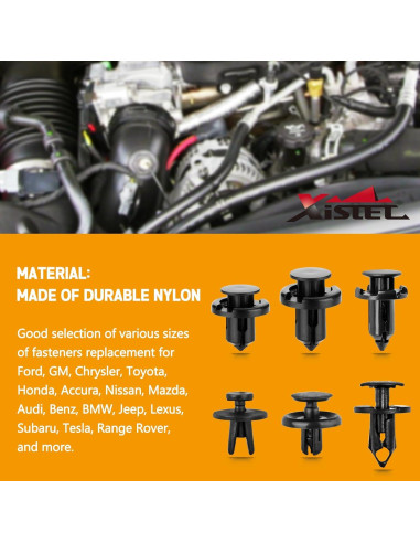 Kit de Clips de Retención Xislet 30 Pcs para Parachoques y Molduras