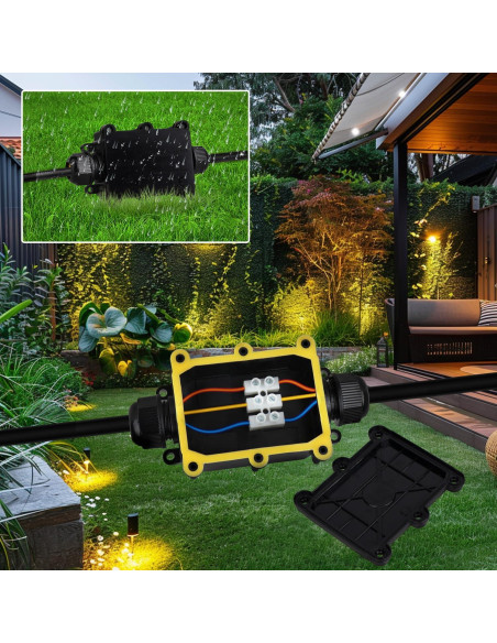 Caja de Conexiones Exterior Impermeable IP68 Helunsi - Negra